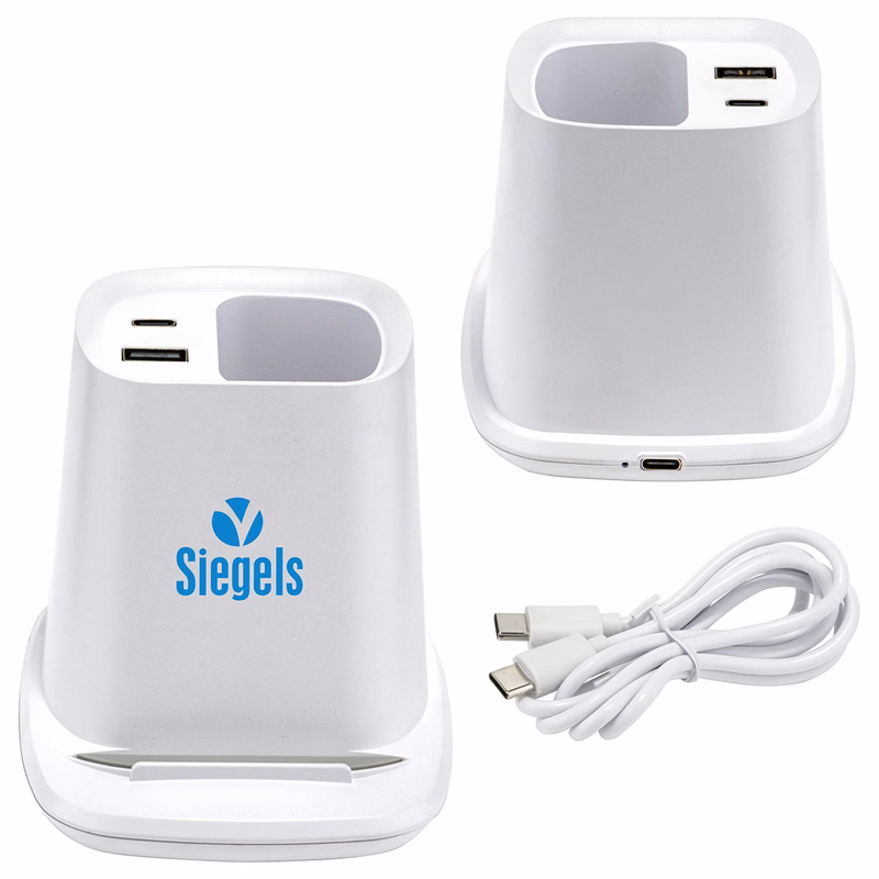Annex Wireless Charging Stand with Dual Ports & Pen Holder