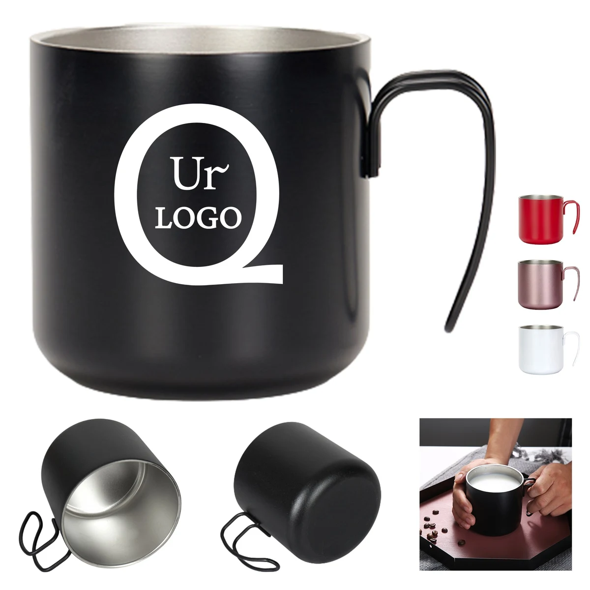 12Oz Stainless Steel Handle Coffee Mug 1