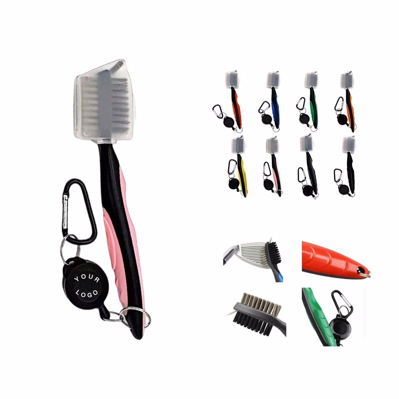 Portable Golf Club Brush with Wire Bristles