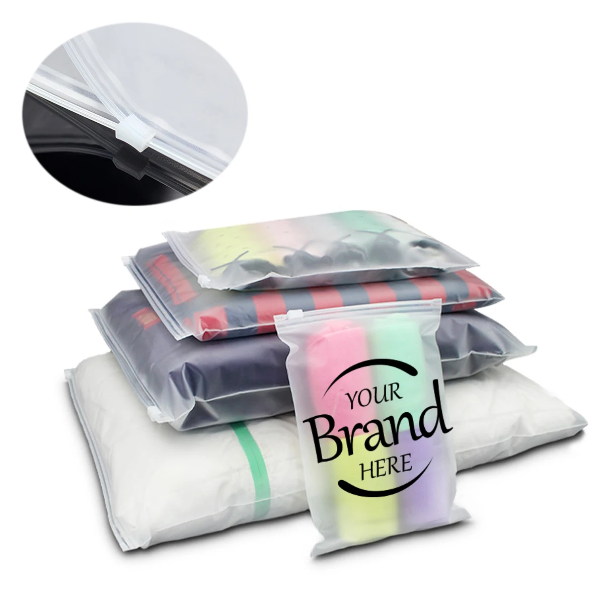 Frosted Zipper Clothing Bags 1