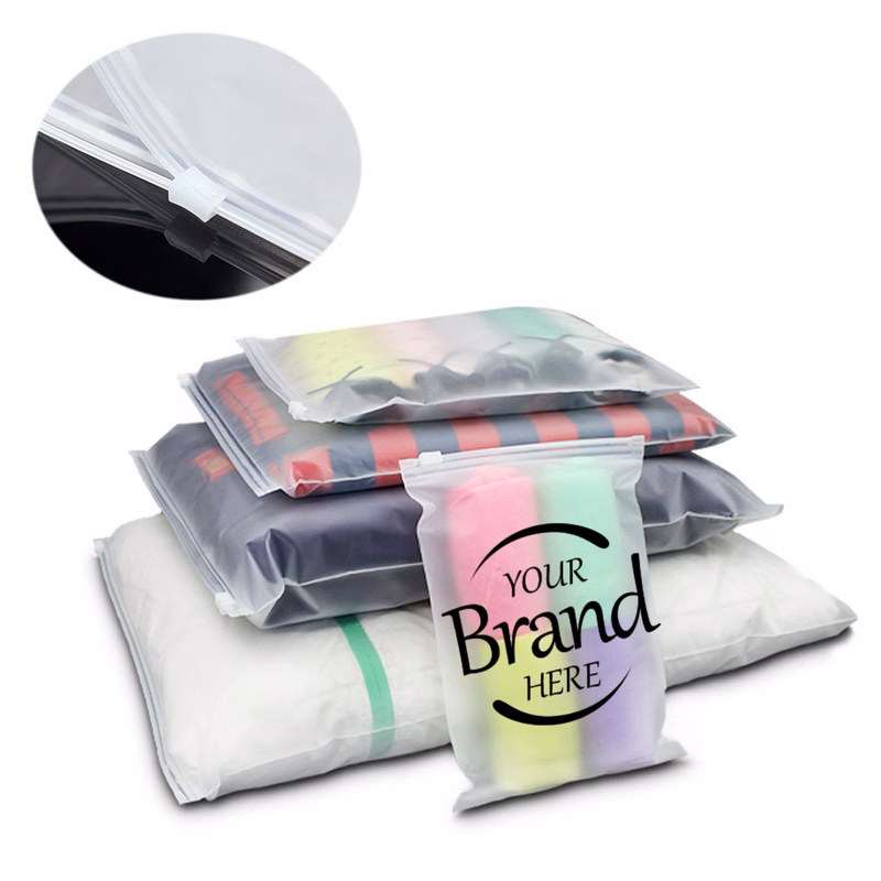 Frosted Zipper Clothing Bags