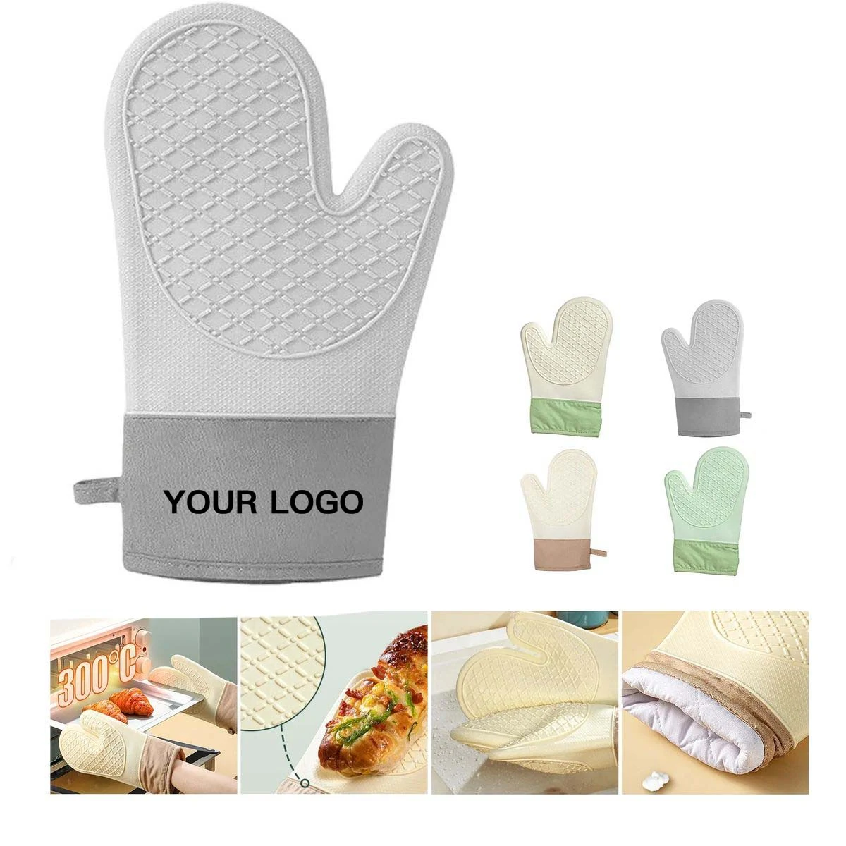 Heat Resistant Silicone Oven Gloves with Non Slip Grip 1