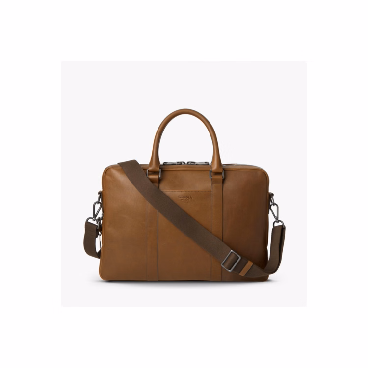 Shinola Computer Briefcase - Medium Brown Navigator Leather