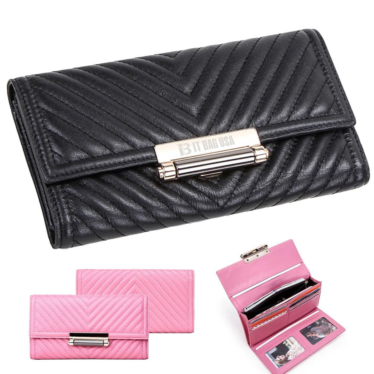 Genuine Leather Embroidered Multifunctional Wallet 1