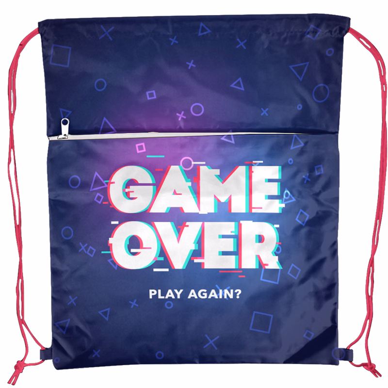 Sublimation Polyester Drawstring Bag w/ Horizontal-Zip