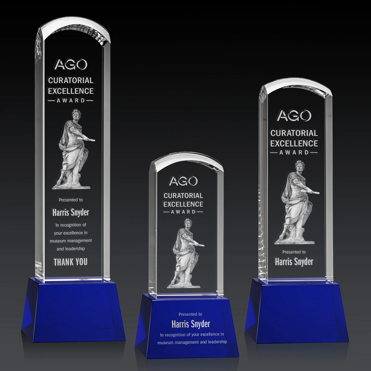 Silkwood 3D Award on Base - Blue 1