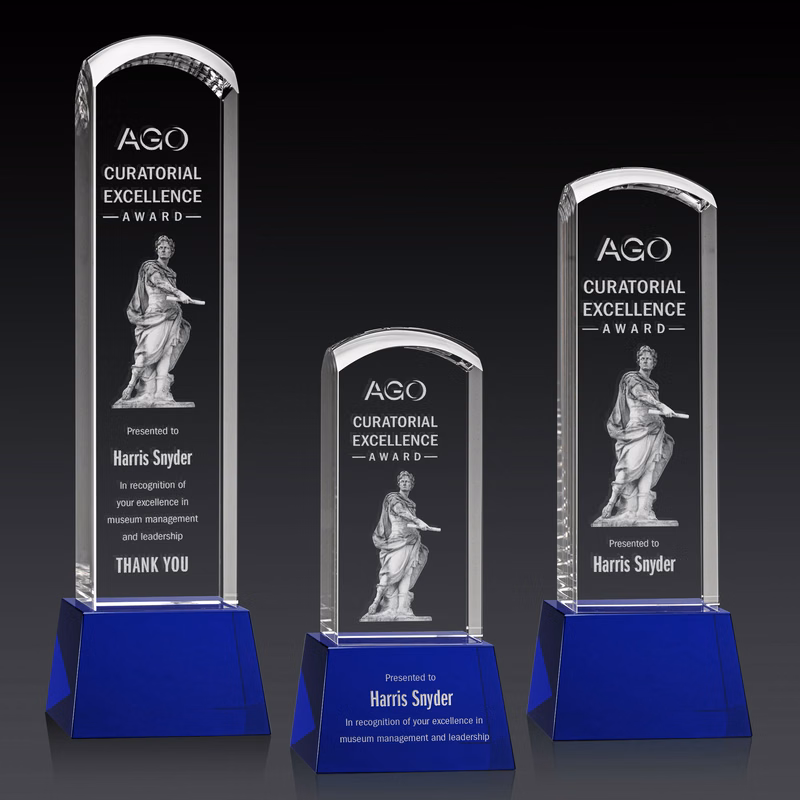 Silkwood 3D Award on Base - Blue