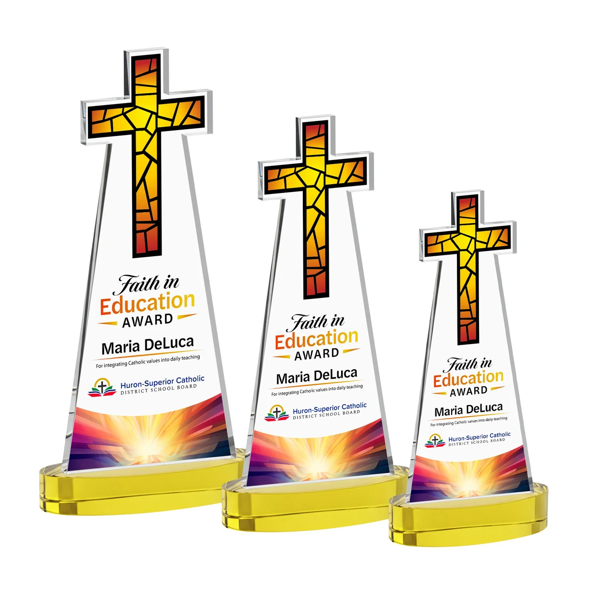Cross VividPrint™ Award on Alberton Base - Gold 1
