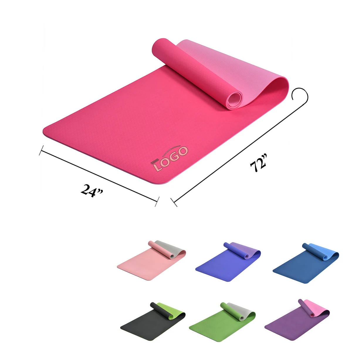 Dual Color TPE Yoga Mat Portable Fitness Pad 1