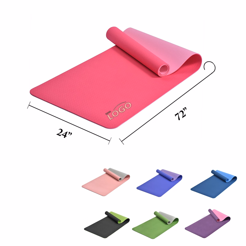 Dual Color TPE Yoga Mat Portable Fitness Pad