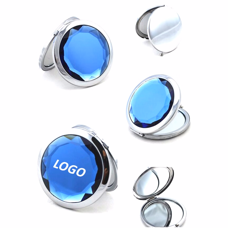 Crystal Round Folding Compact Mirror