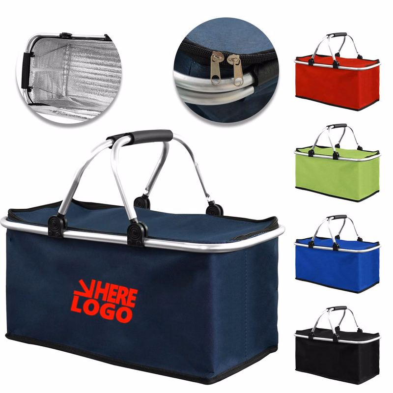 Portable Foldable Picnic Bag With Removable Lid For Easy Storage