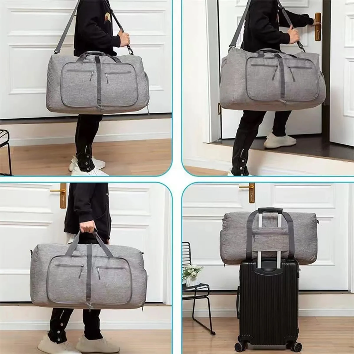 Foldable Duffel Bag With Shoes Compartment 1