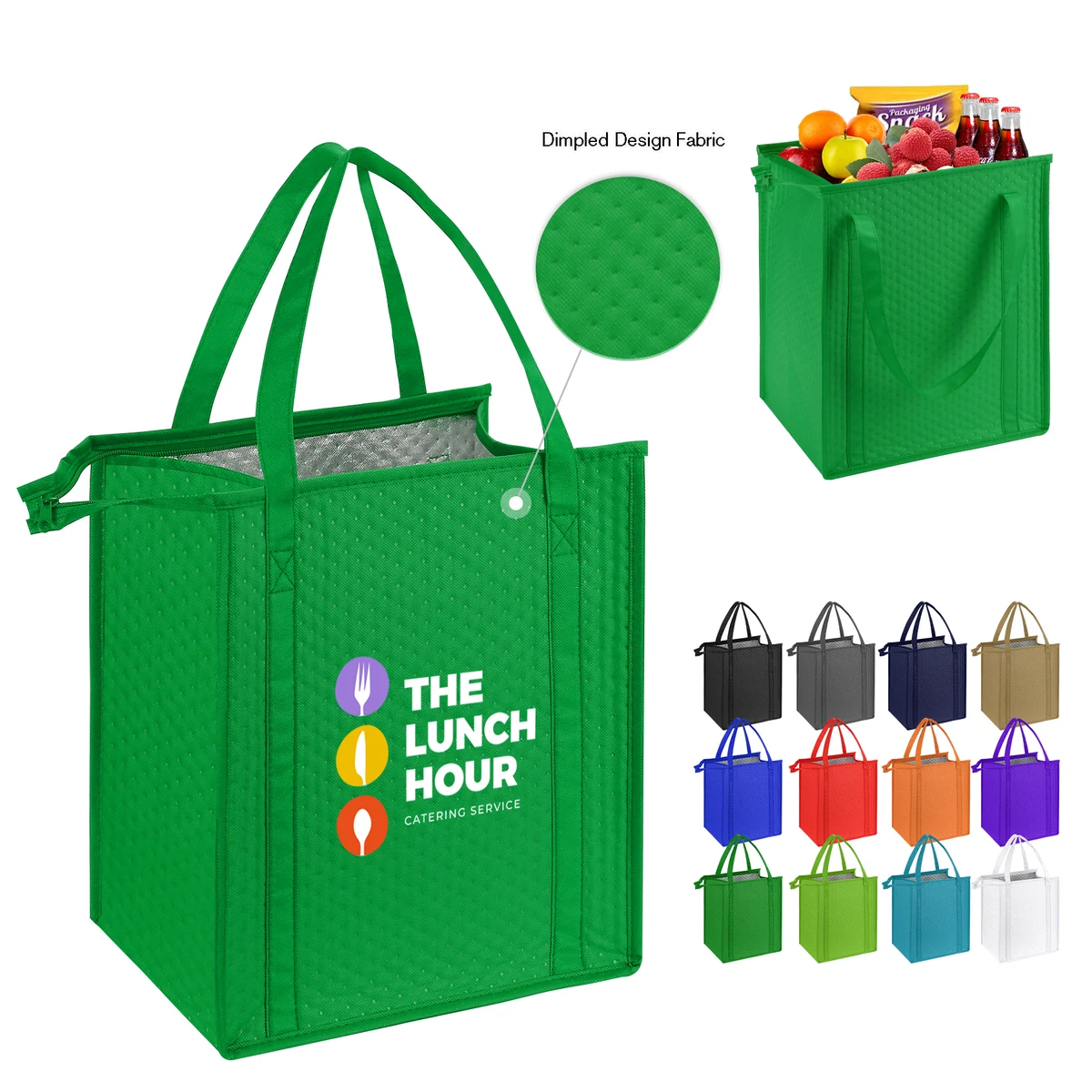 Thermal Non-Woven Insulated Cooler Tote Bag-13"X15"X10"(Ocean) 1