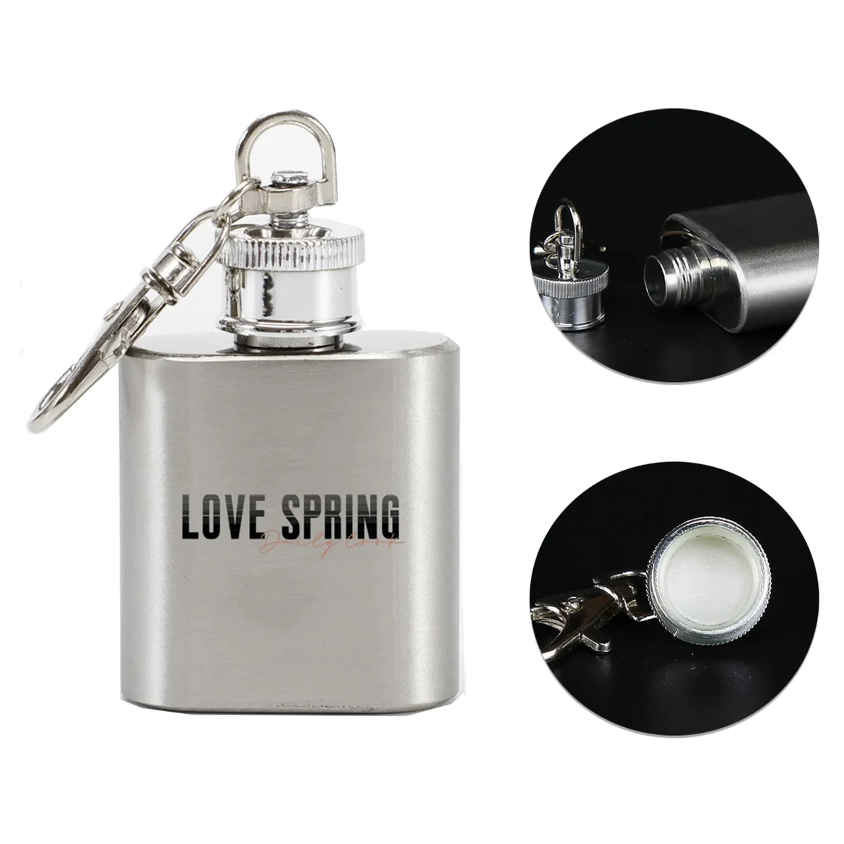 1Oz Stainless Steel Flask Bottle With Keychain 1