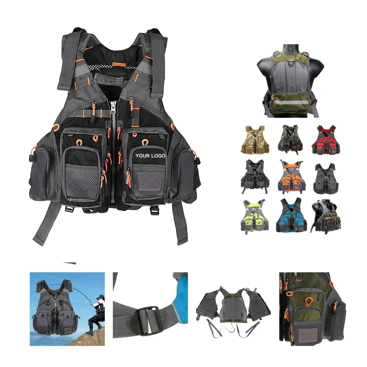 Durable Fishing Life Jacket with Storage Pockets 1