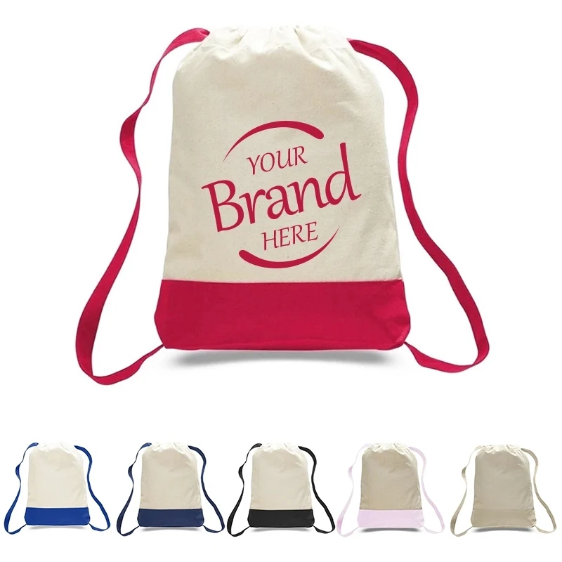 Canvas Drawstring Backpack Bag 1