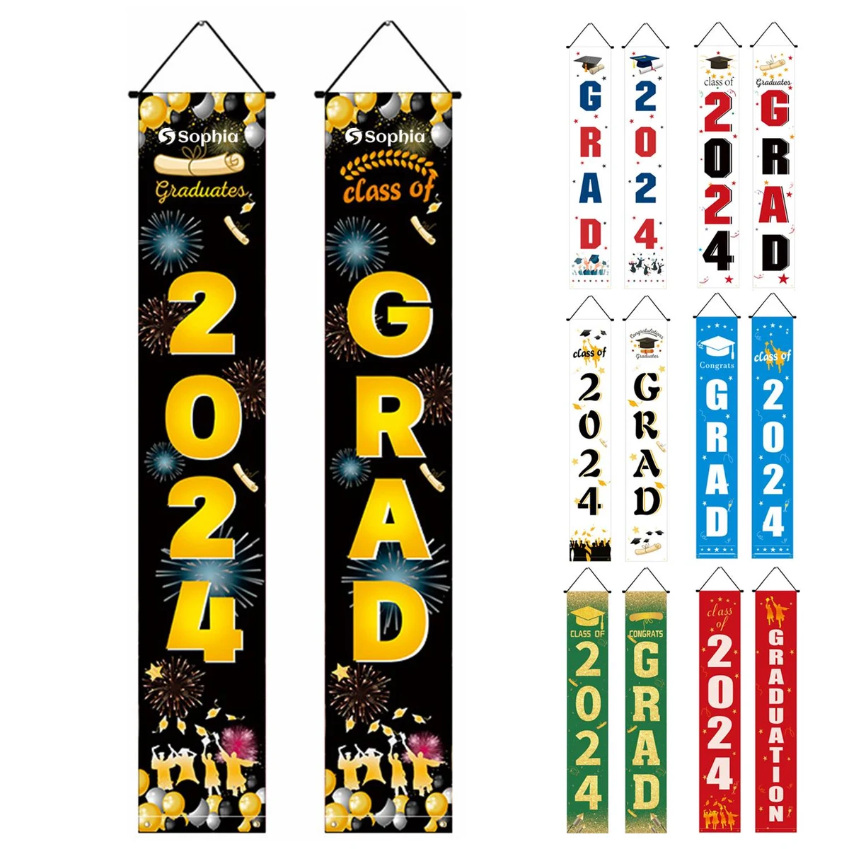 Graduation Season Couplet Congratulations Banner Door 1