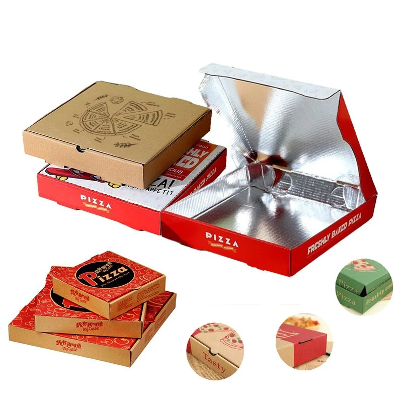 Customized Full Color Aluminum Foil Insulated Pizza Food Packaging Box 1
