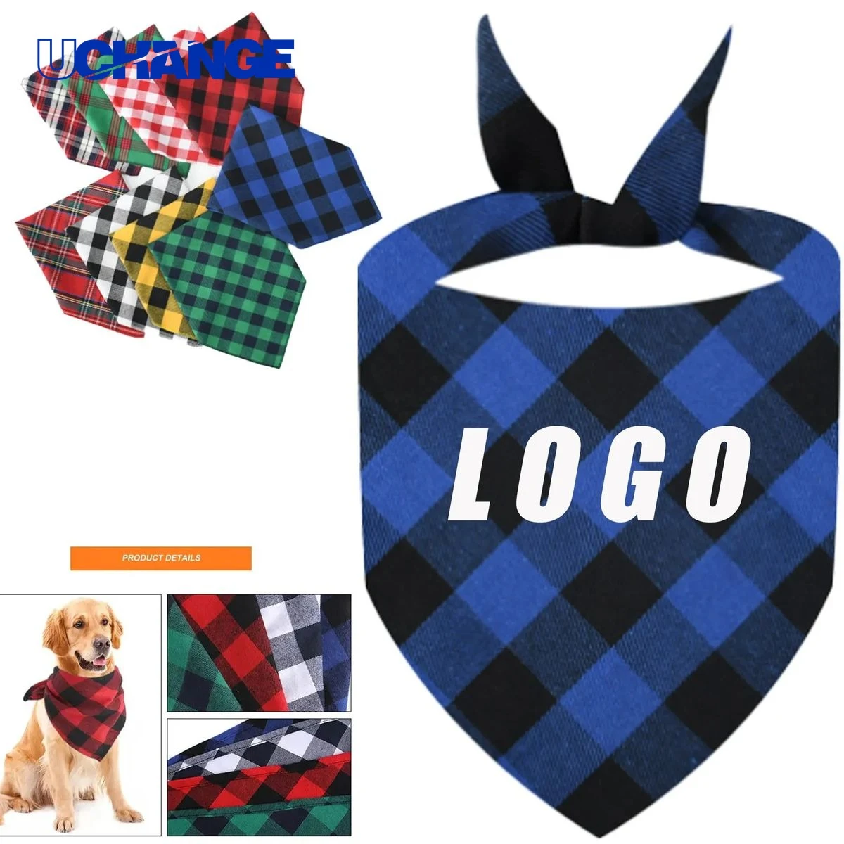 Triangle Cotton Pet Bandana Custom Dog Scarf for Daily Wear 1