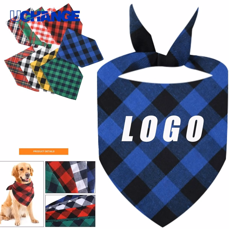 Triangle Cotton Pet Bandana Custom Dog Scarf for Daily Wear