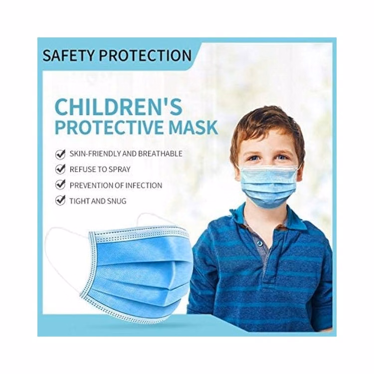 Kids' 3-Ply Disposable Face Masks - Blue