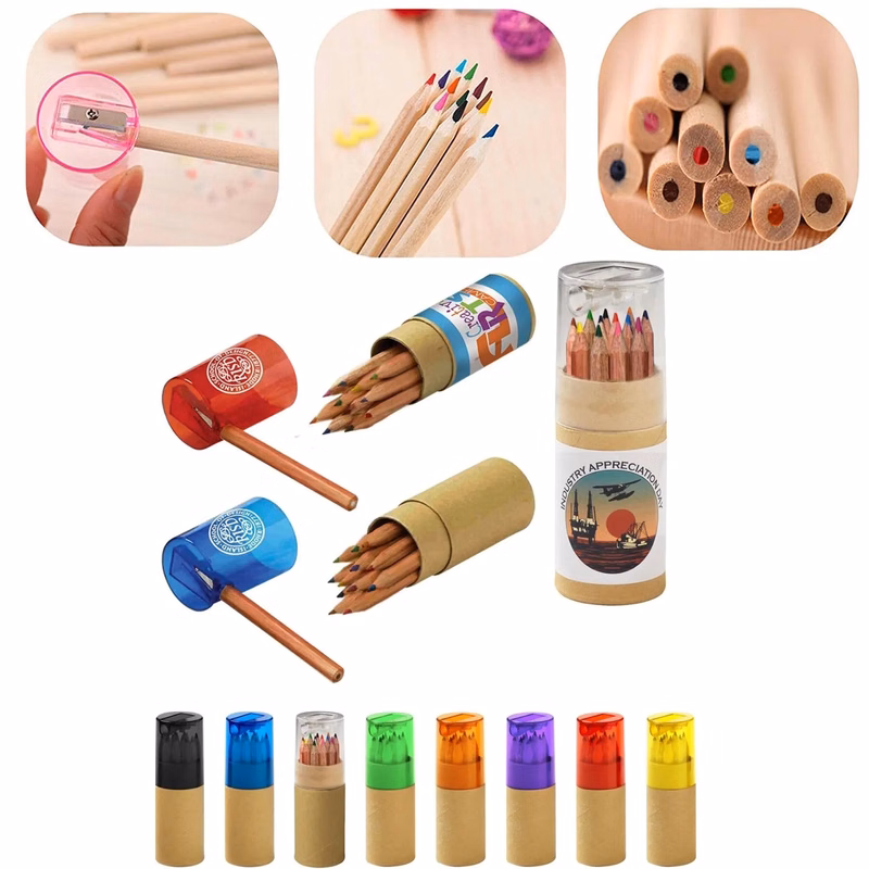 12 Colored Pencil Set in Tube w/Sharpener
