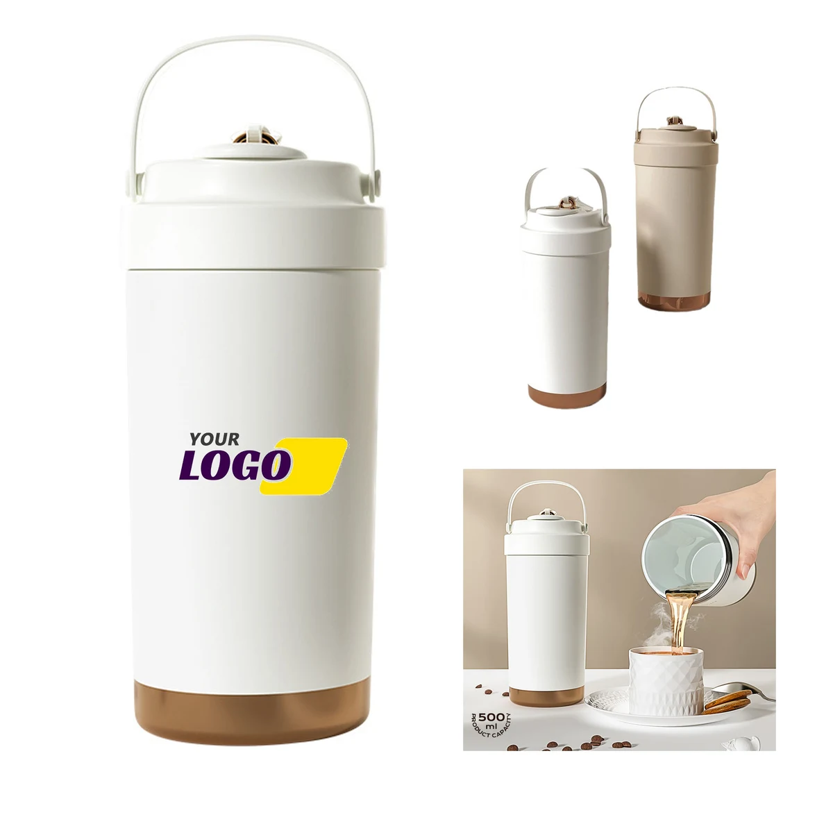 316 Stainless Steel Inner Liner Coffee Thermos with Straw 1