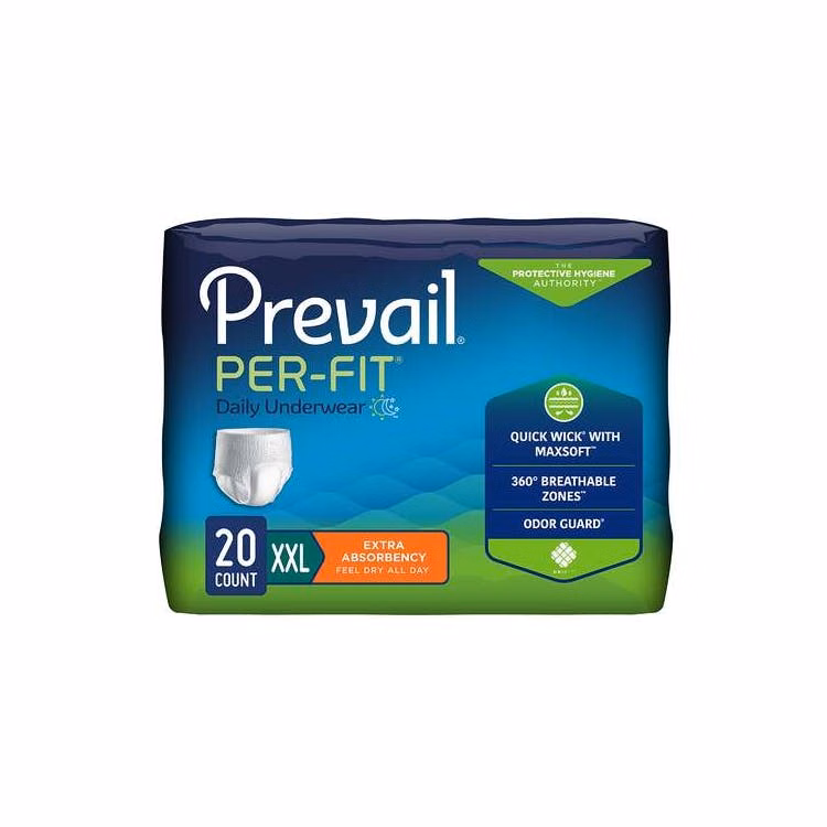 PER-FIT Adult Underwear - 2XL (68"-80") White