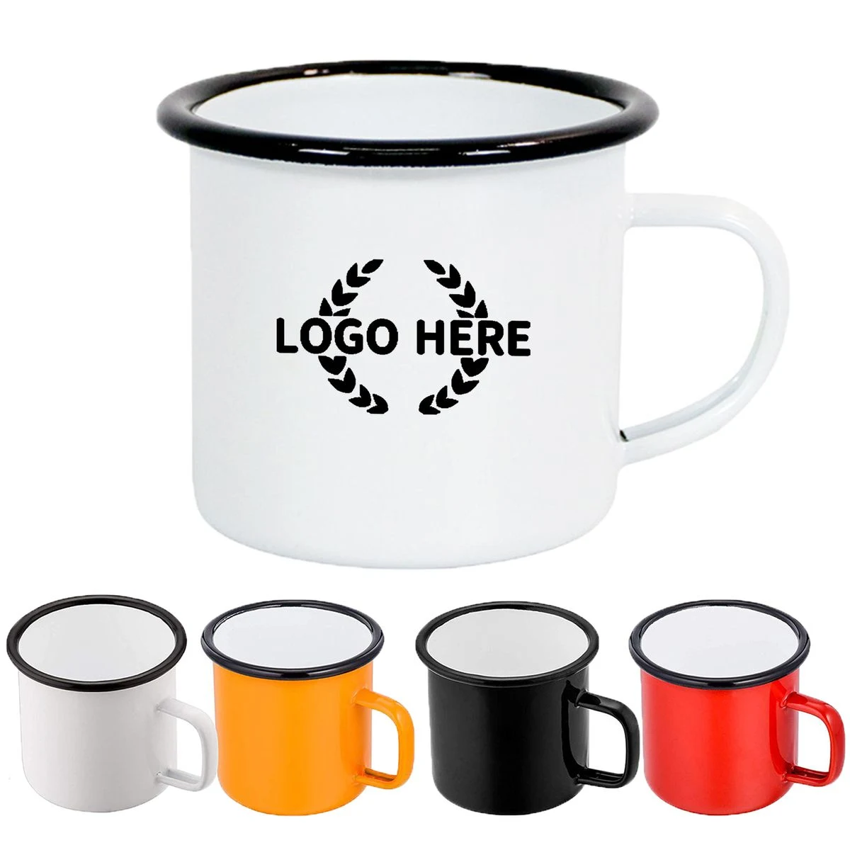 12 Oz Black Enamel Coffee Mug 1