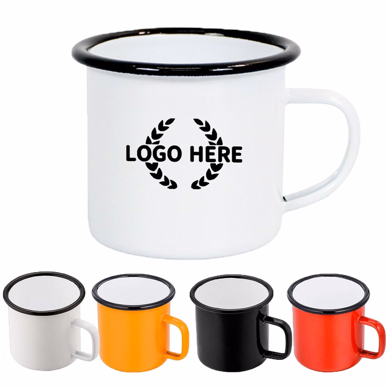 12 Oz Black Enamel Coffee Mug