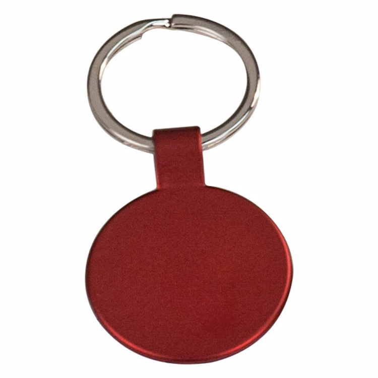 Red Laser Engraved Metal Key Tag