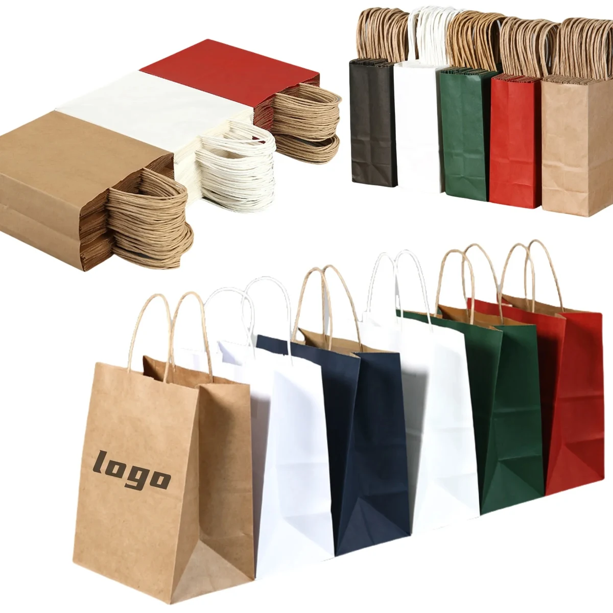 Kraft Paper Shopping Bags, Eco - Friendly, Retail Promo 1