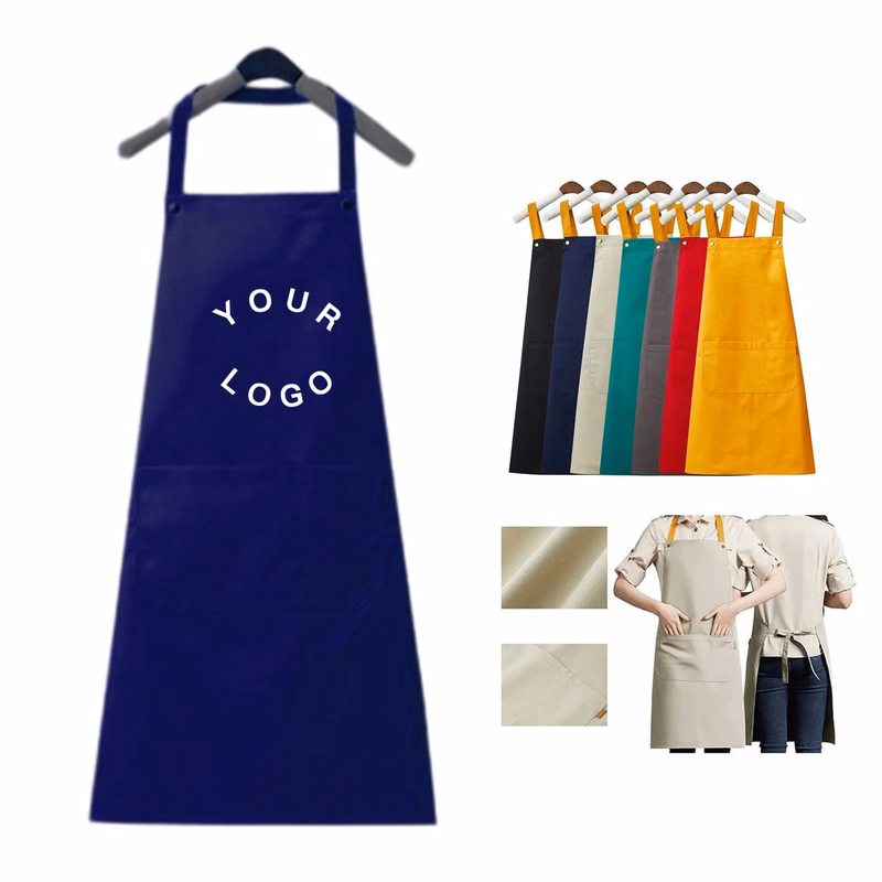 Oil Resistant Canvas Apron with Two Pockets