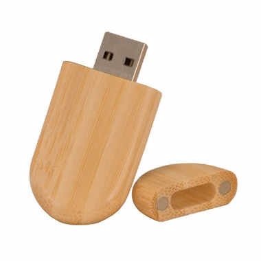 Eco-friendly 2GB Bamboo USB Flash Drive Keychain