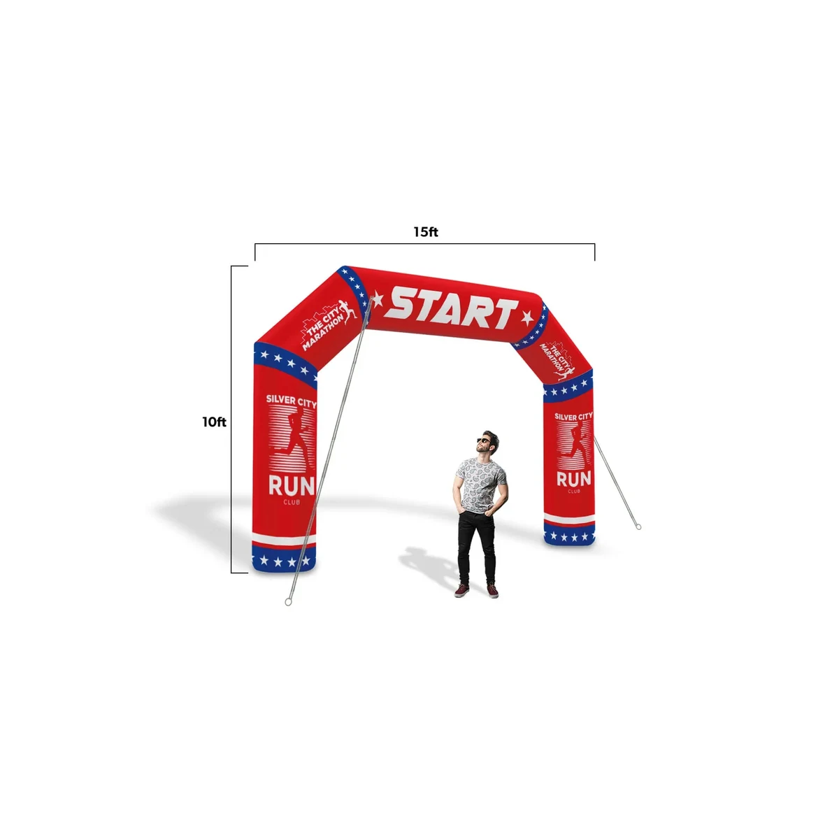Inflatable Angled Arch 15ft w/ Blower 1