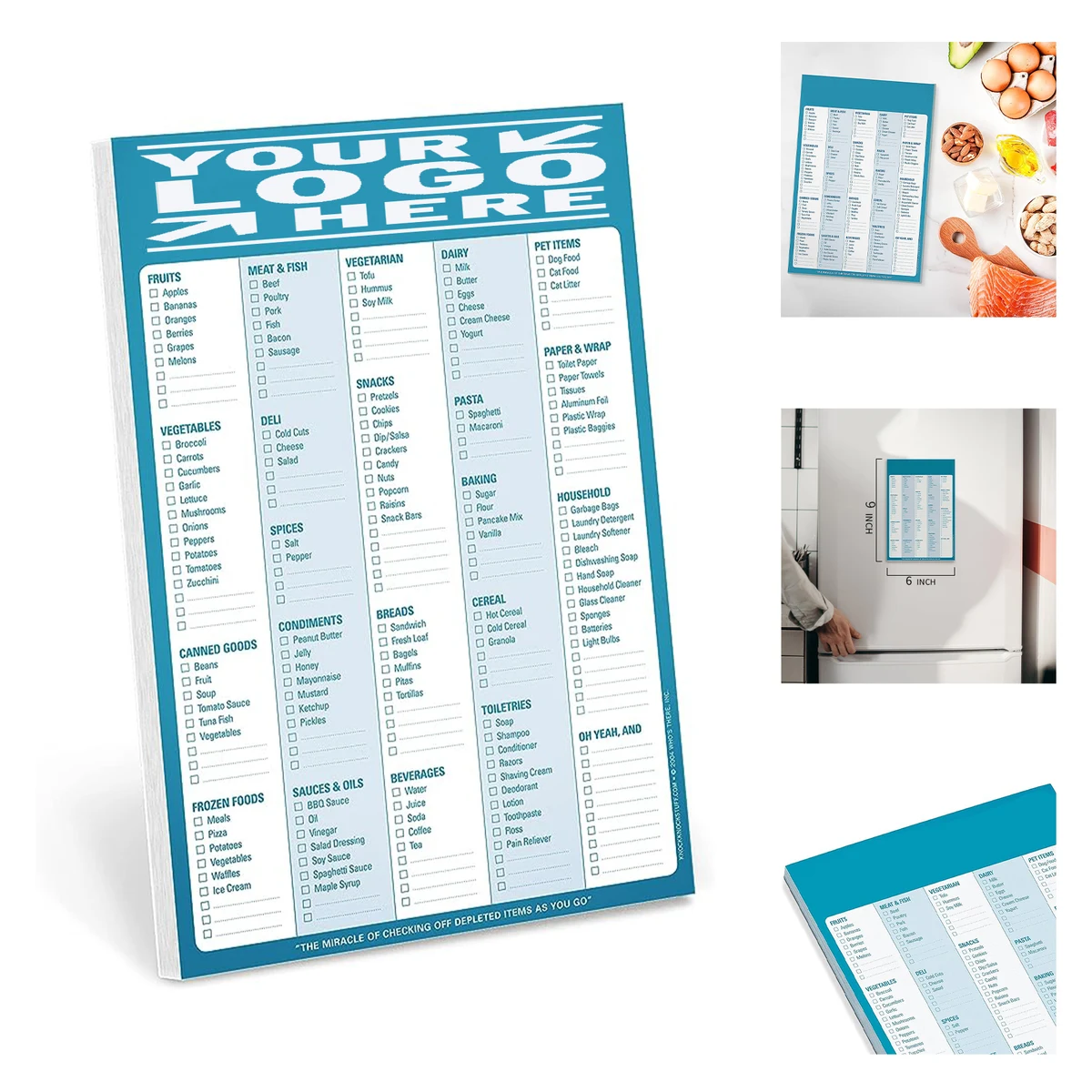 6" x 9" 60 Sheets Grocery List Note Pad 1