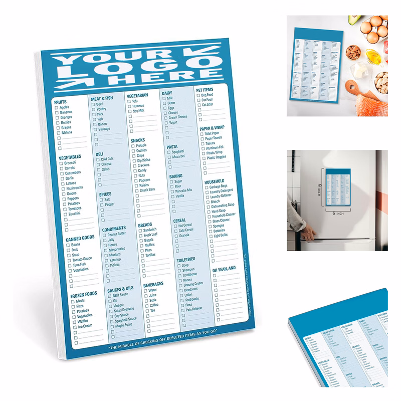6" x 9" 60 Sheets Grocery List Note Pad
