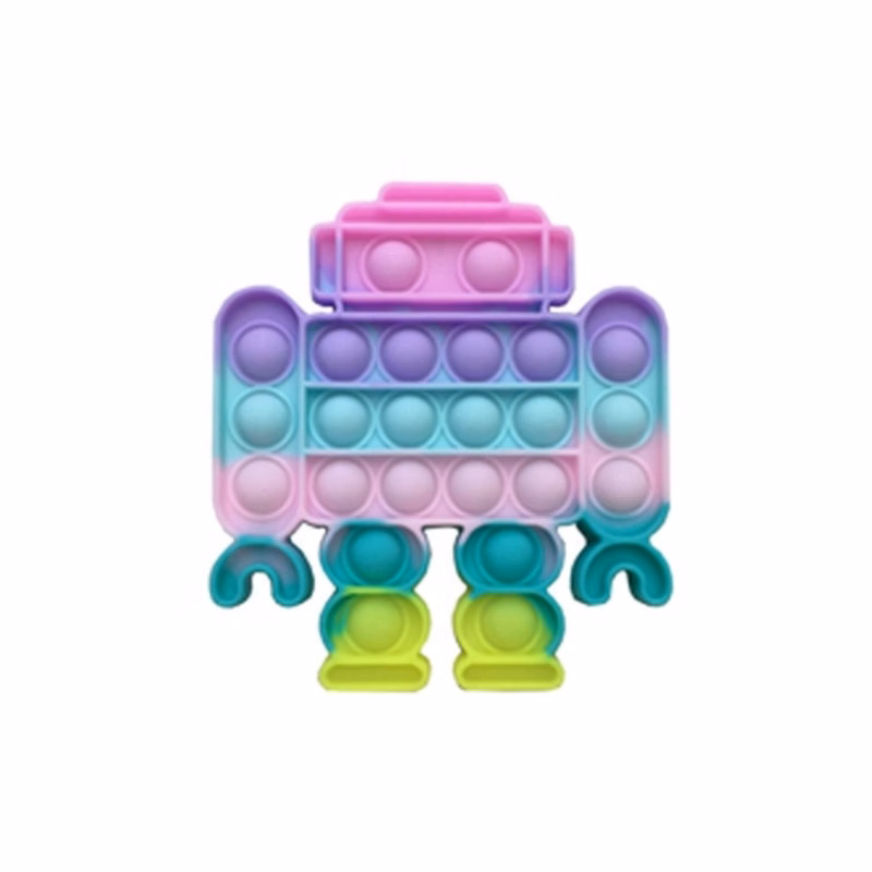 Macaron-colored robot Push Pop Bubble Sensory Fidget Toys