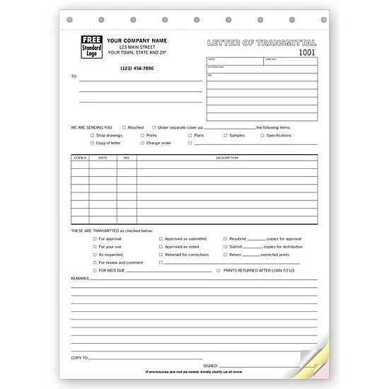 Letters Of Transmittal - Classic 1