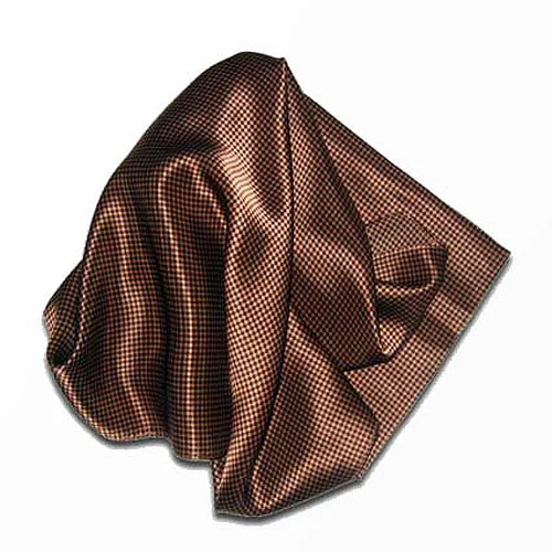 Brown Carlton Silk Scarf - 21"x21" 1