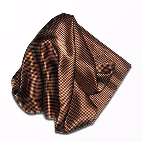 Brown Carlton Silk Scarf - 21"x21"