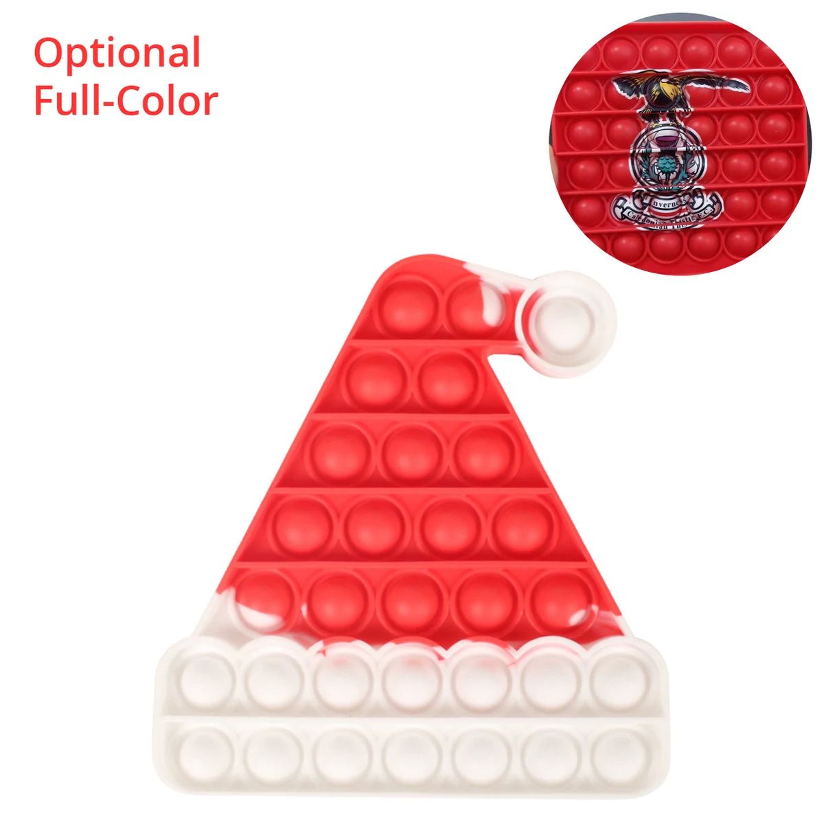 Santa Hat Pop It Fidget Toy - Optional Full-Color 1