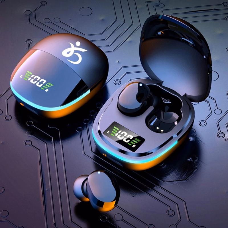 Wireless Earbuds with Digital Power LED Display
