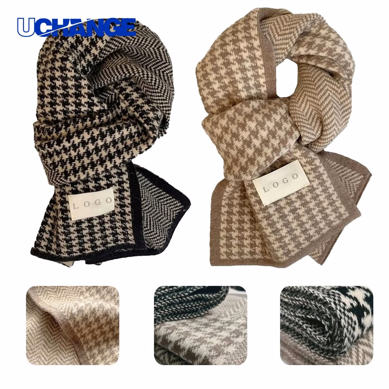 Double-Sided Plaid Scarf