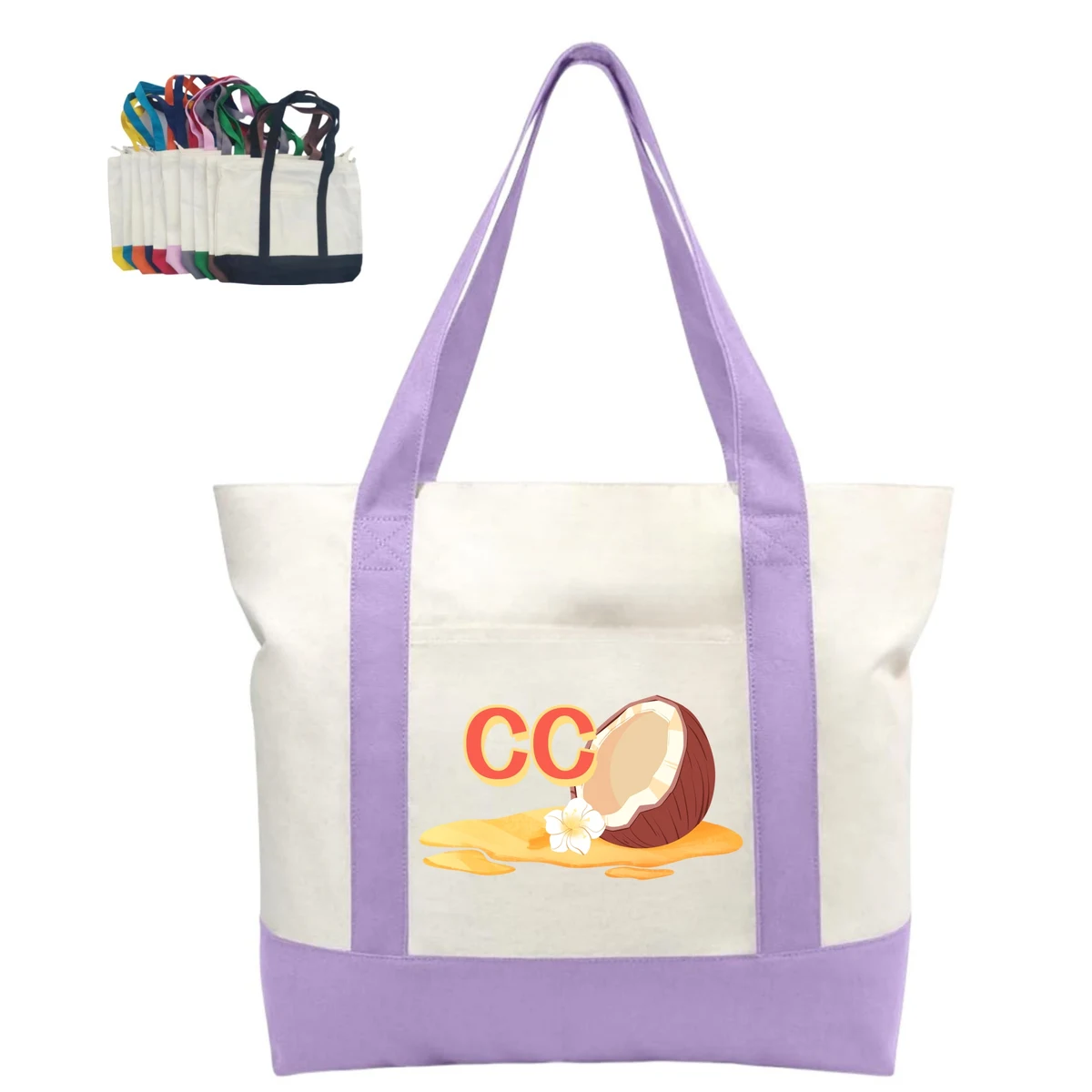 DIY Canvas Tote Bag With Pockets, custom tote bag with logo imprint 1