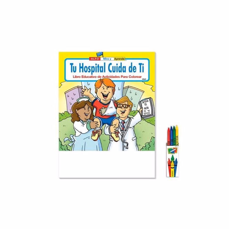 Your Hospital Cares About You Coloring & Activity Books with Crayons (Spanish)