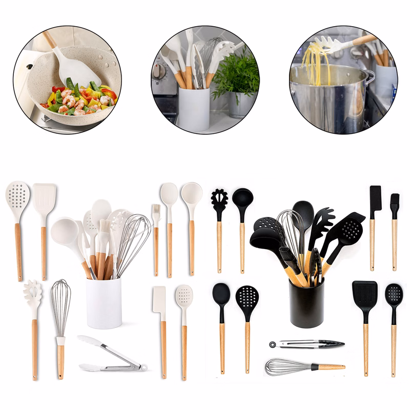 Kitchen Utensils Set with Holder - 11 Pc