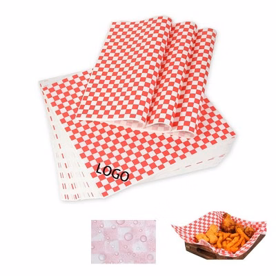 MOQ 300 12x12" Checkered Dry Waxed Deli Wrappering Paper