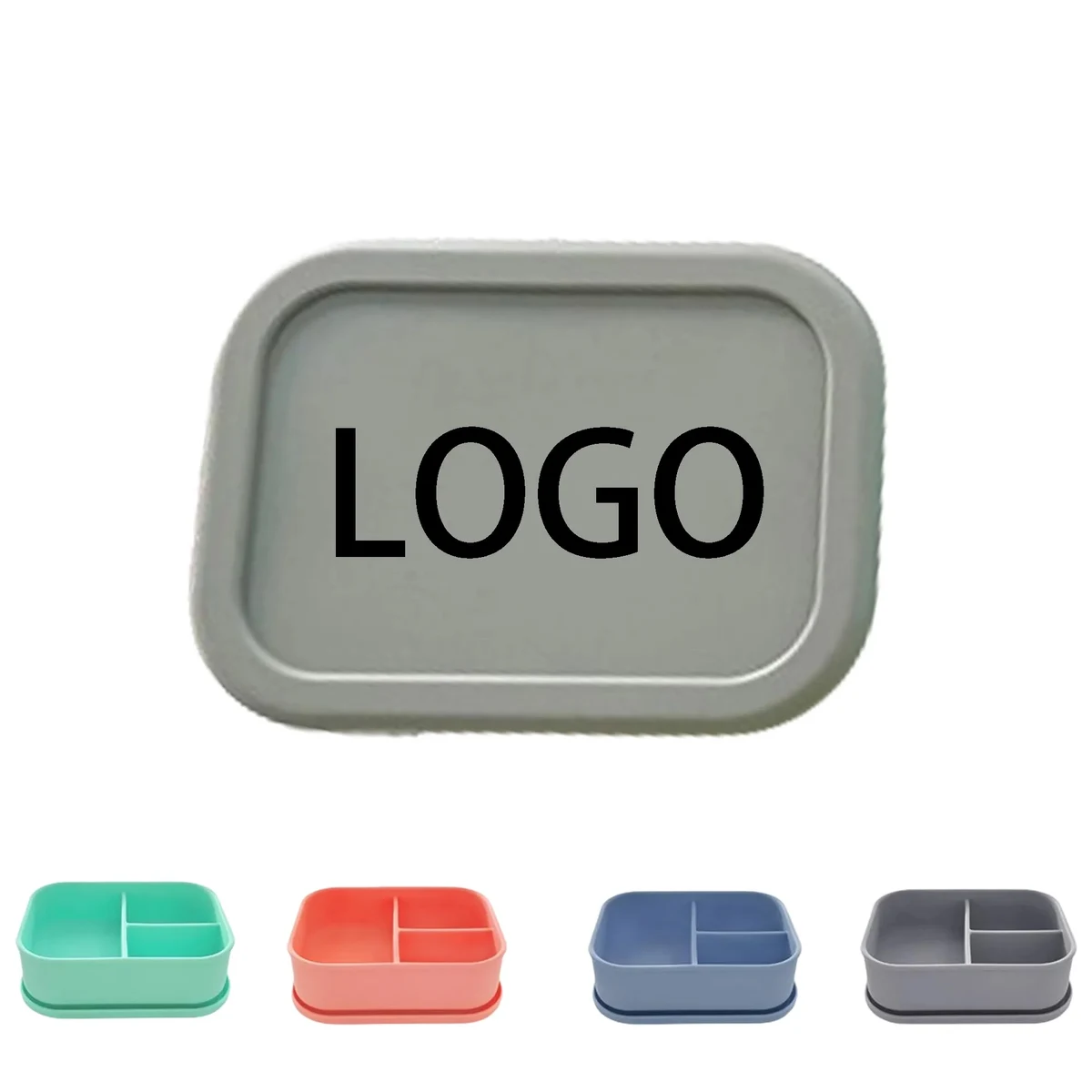MOQ100 Custom Rectangle Silicone Lunch Box 1